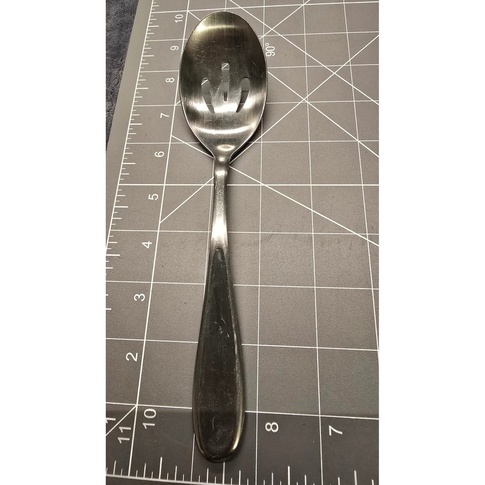 Hampton Silversmiths Stainless Steel Slotted Serving Spoon 8.5 Inch Flatware